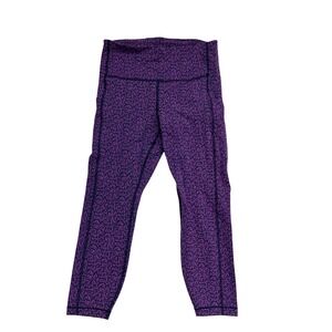 Athleta Ultimate Stash Pocket Textured 7/8 Tight Purple Black Leggings Small S/P